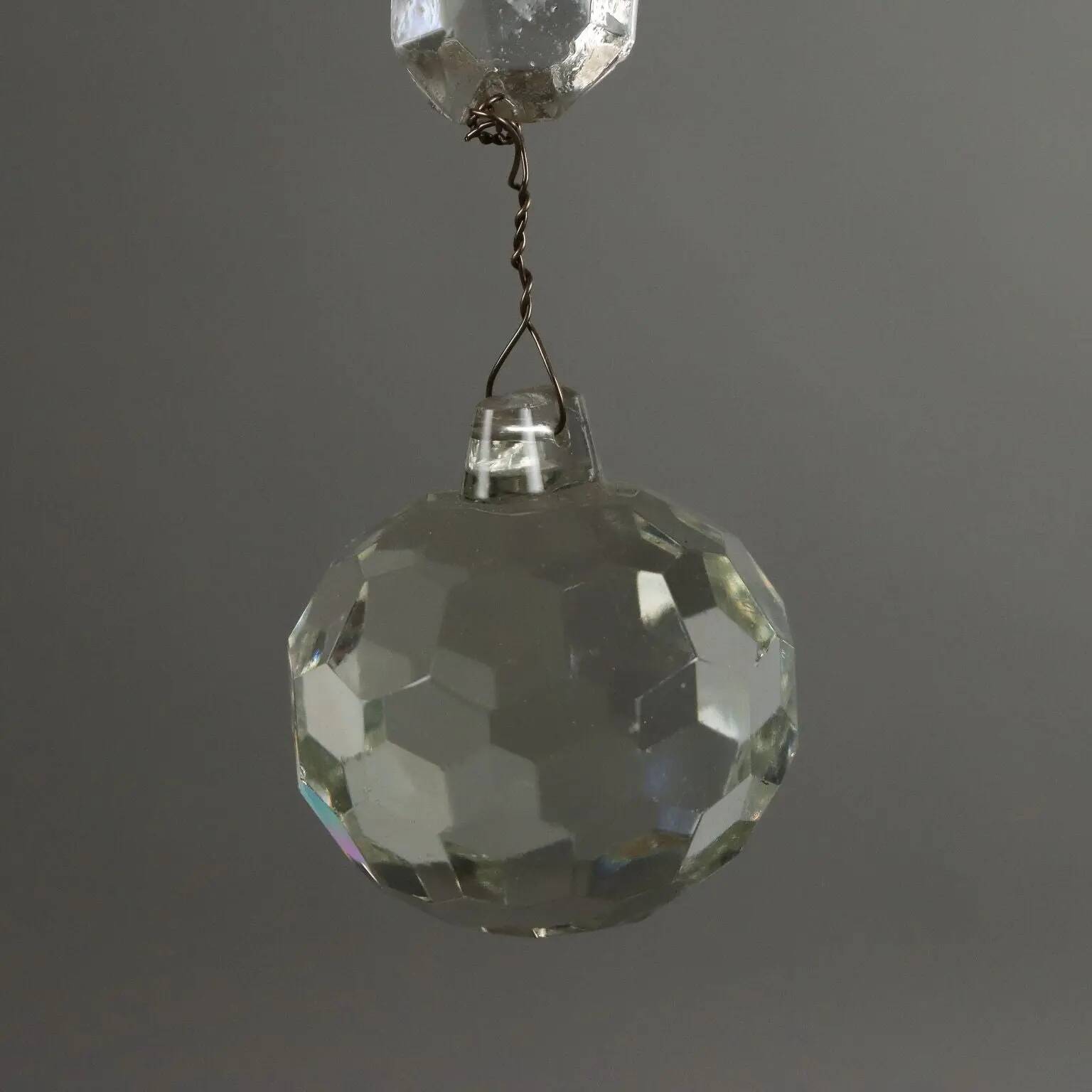 Antique metal and glass chandelier, Italy, 20th century
