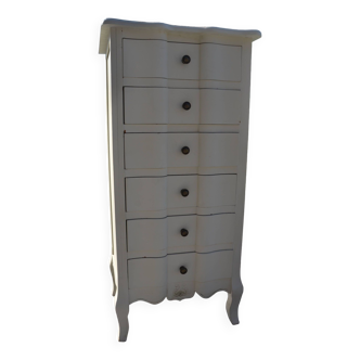 Weekly high cabinet with 6 painted wood drawers
