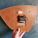 Vintage formica clock silent asymmetrical wall pendulum "Blue flowers"