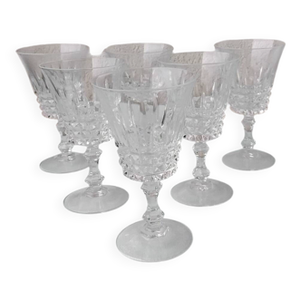 6 Verres à pied en cristal