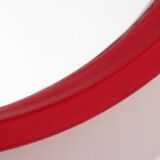 Large Vintage Mirror with Red Leatherette Frame