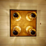 Space Age ceiling light/wall lamp in brass, Cosack Leuchten, 1970.