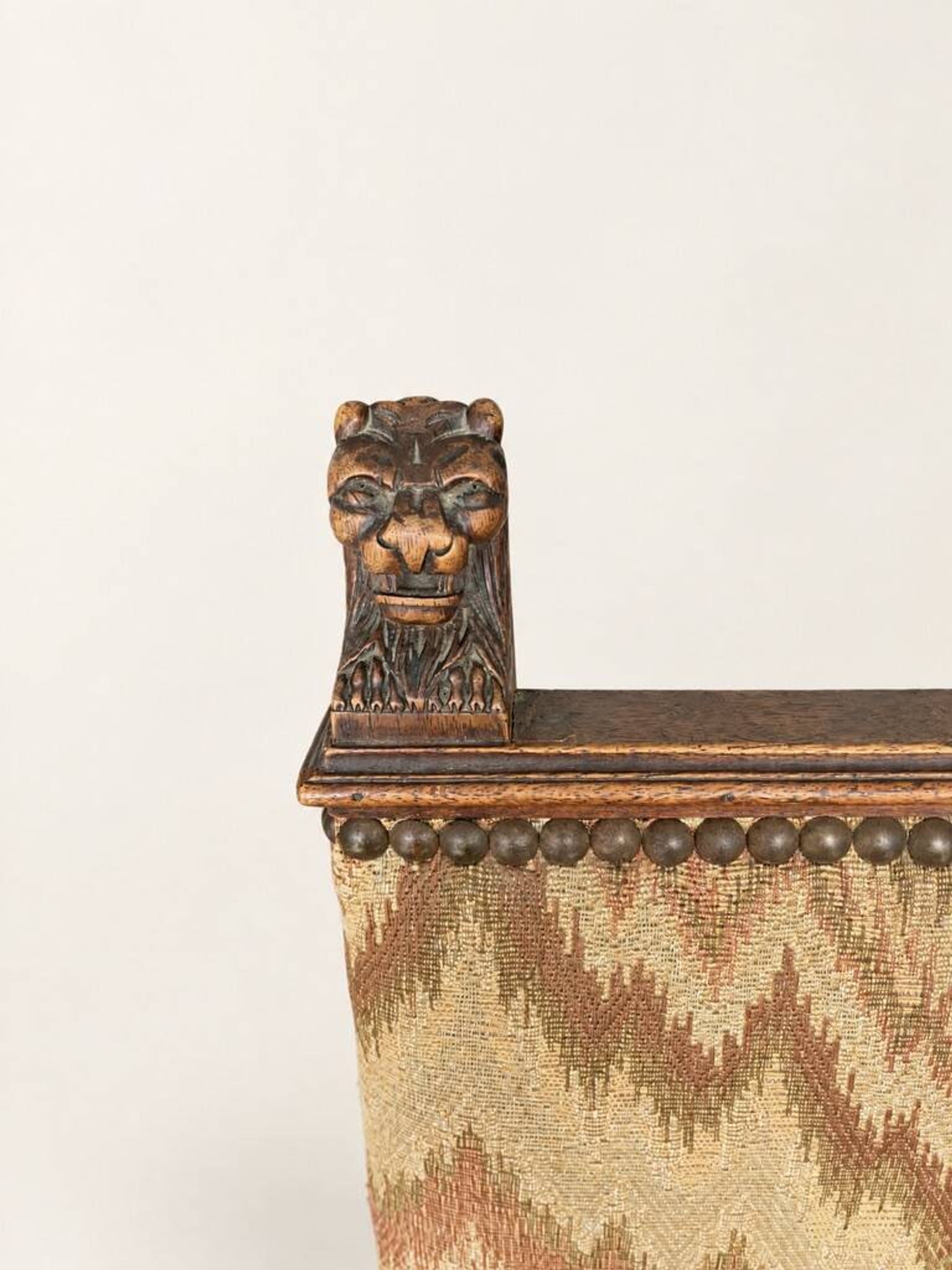 Pair of dining chairs, pair of carved Gothic chairs, set of Renaissance chairs.