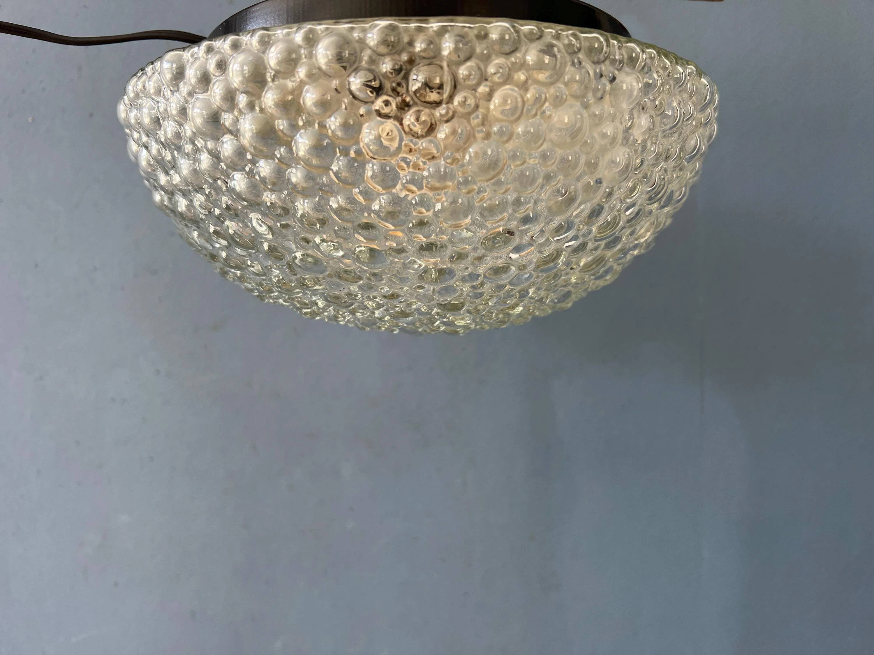Vintage glass ceiling light by Helena Tynell for Glashütte Limburg