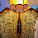 Old wooden and fabric screen