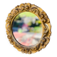 Small round antique gold mirror