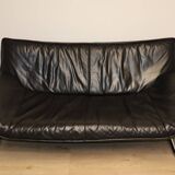 Vintage sofa by Johan Bertil Häggström for Ikéa in leather and chrome metal, 1970s