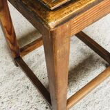 Tabouret vintage de ferme en châtaignier Circa 50