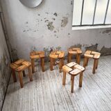 Set of 6 Olof Ottelin stools, Finland 1950.