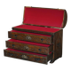 Commode Antique Espagnole en Chêne avec Dessus Bombé en Cuir et Armoiries Royales