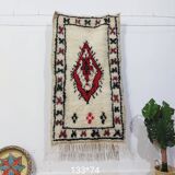 Handmade Berber wool rug 133 X 74 CM