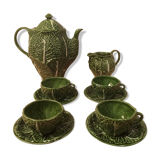 Ceramic cabbage tea set 4 cups teapot milk pot