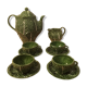 Ceramic cabbage tea set 4 cups teapot milk pot