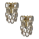 Set of 2 1980s Murano Glass Link Wall Sconces