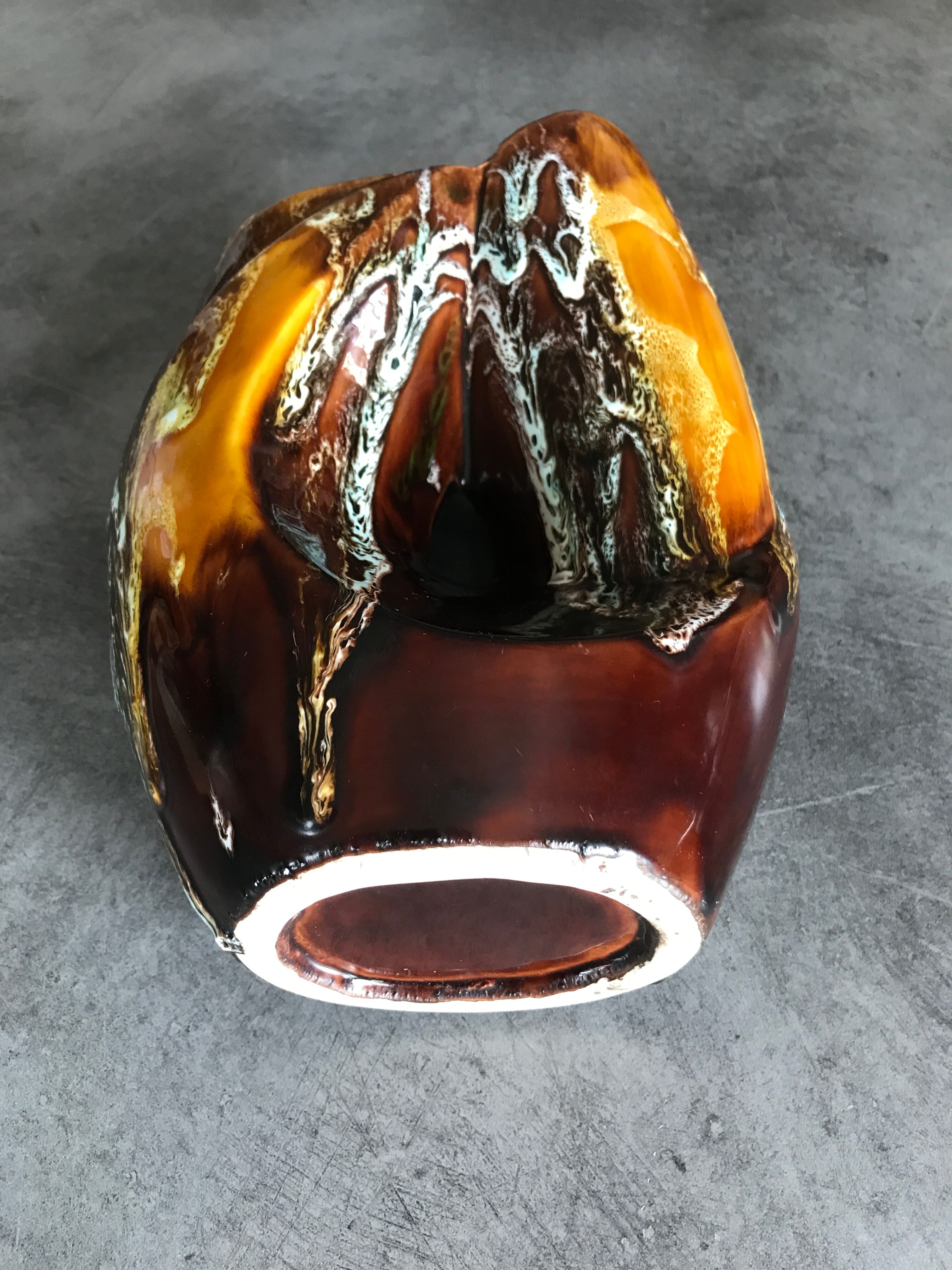 Large vase in artistic enamelled CERAMIC of VALLAURIS 22,7 cm