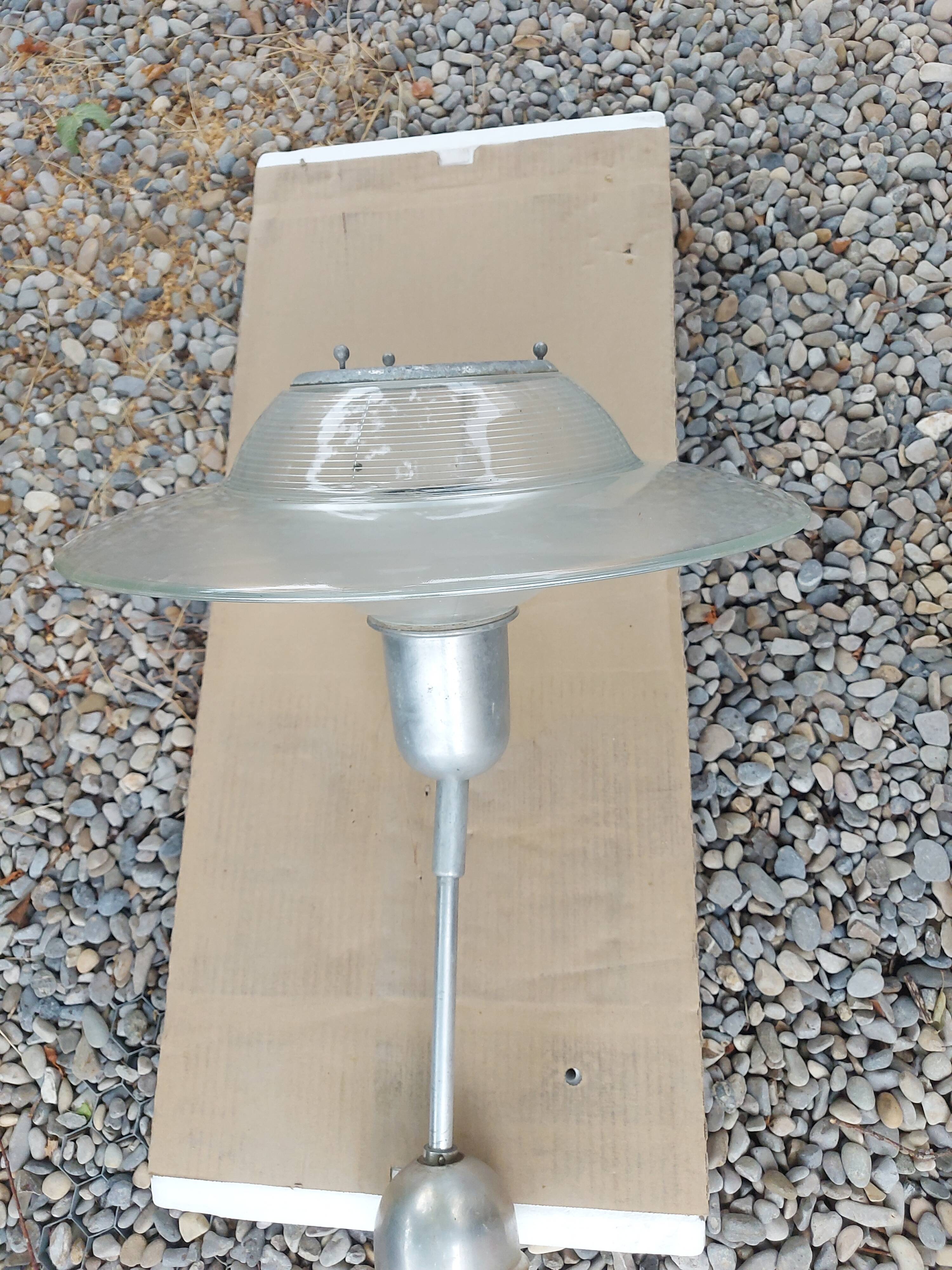 Holophane art deco glass pendant light