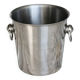 Vintage silver metal champagne bucket with handles