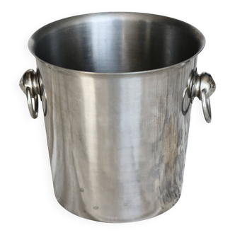 Vintage silver metal champagne bucket with handles