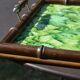 Plateau en bois imitation bambou
