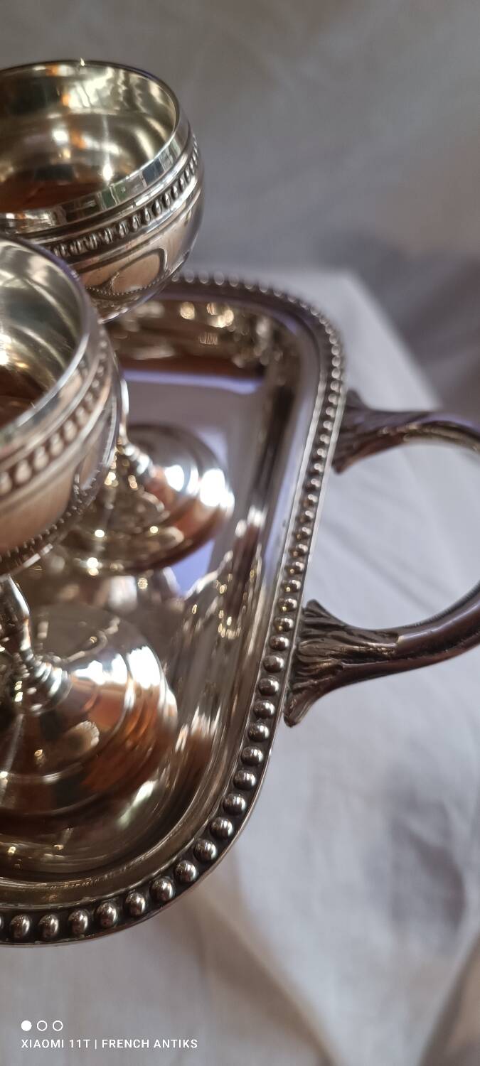 Silver-plated metal liqueur service, Roux Marquiant Silversmithing