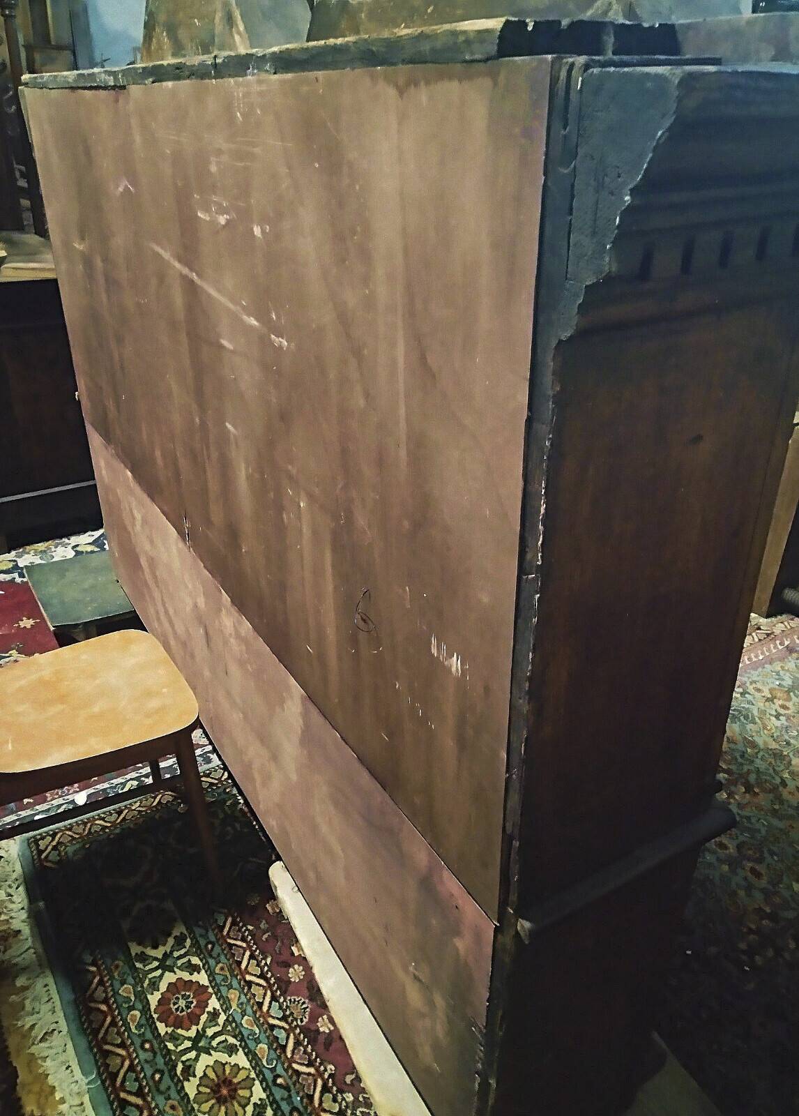 Empire-style solid pine workshop library from the 19th century.