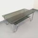 Vintage Italian rectangular coffee table with 2 smoked glass tops