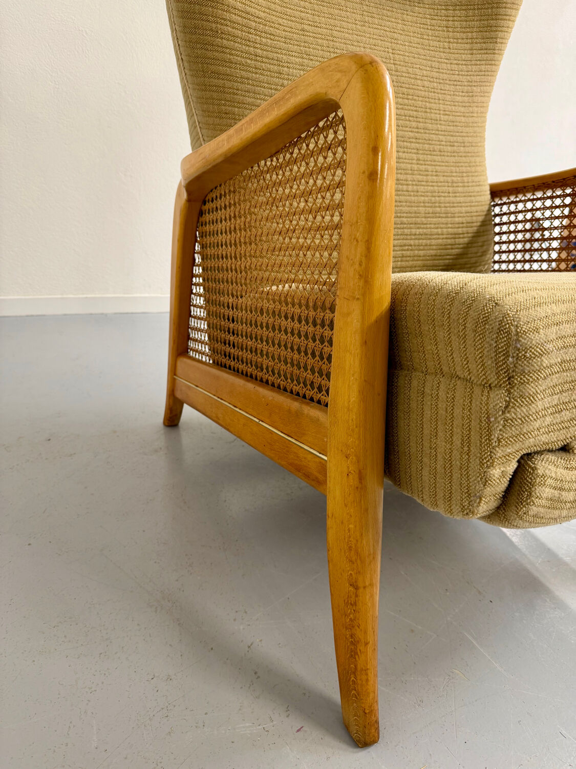Vintage wingback recliner in Scandinavian design from the 1960s.