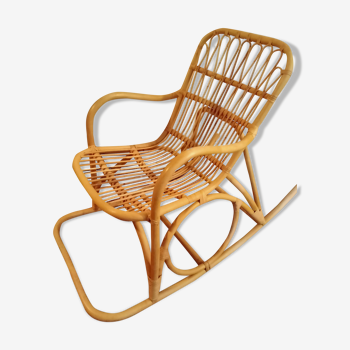 Rocking-chair en rotin