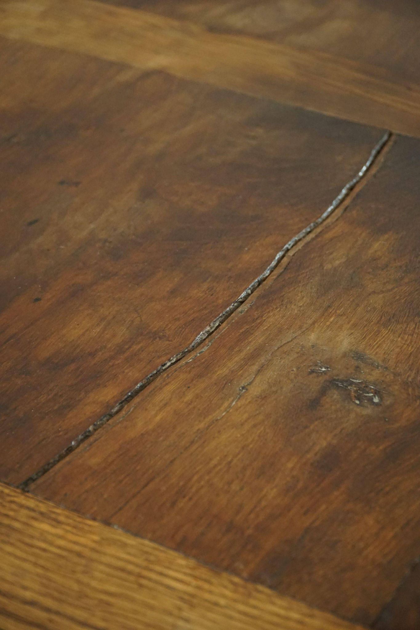 Antique Baroque dining table/desk in oak, Danish cabinetmaker, 19th century.