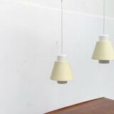 Glass and metal suspensions from the Mid-Century period, set of 2.