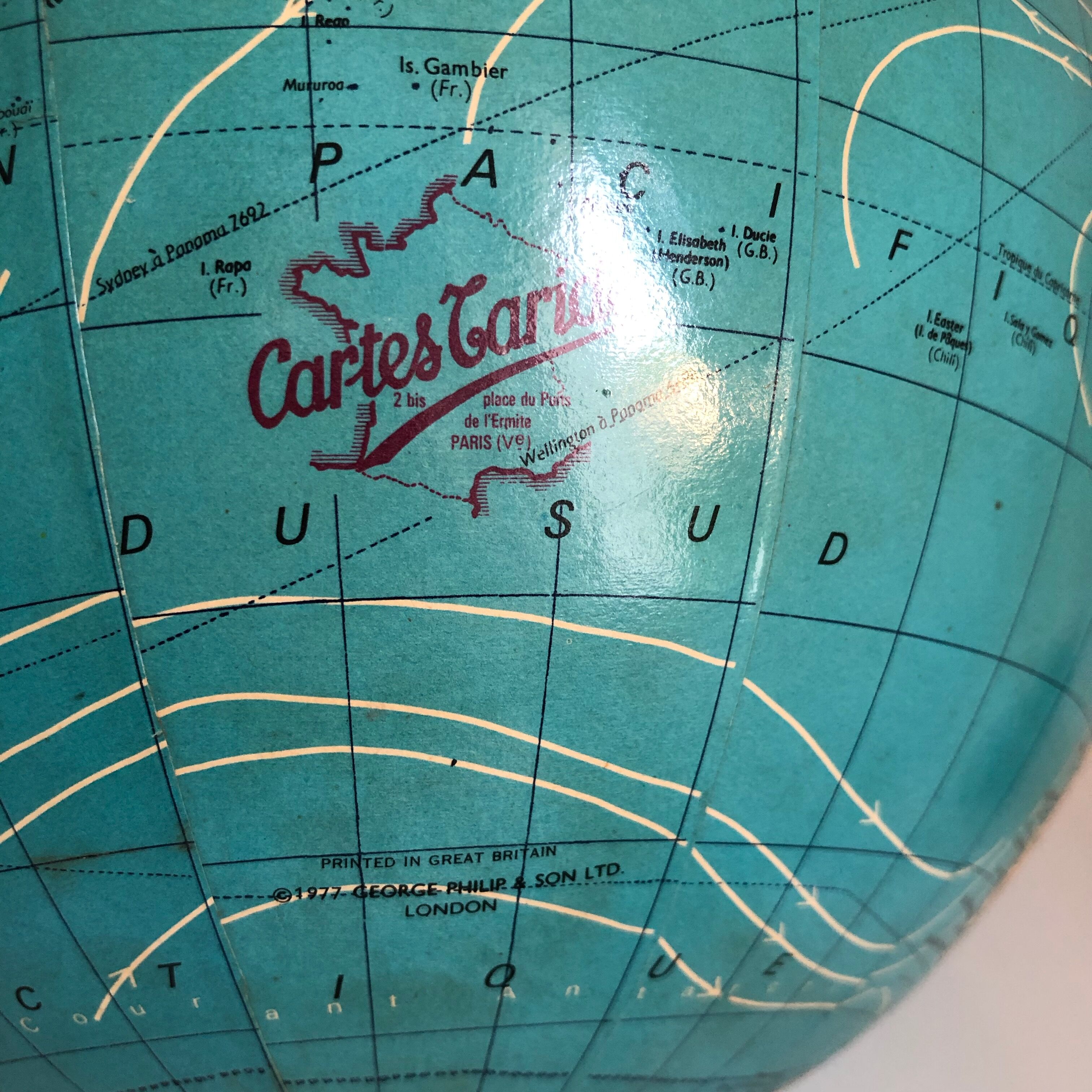 Globe terrestre PVC Taride 32cm vintage 1977
