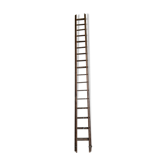 Very large vintage sliding wooden ladder