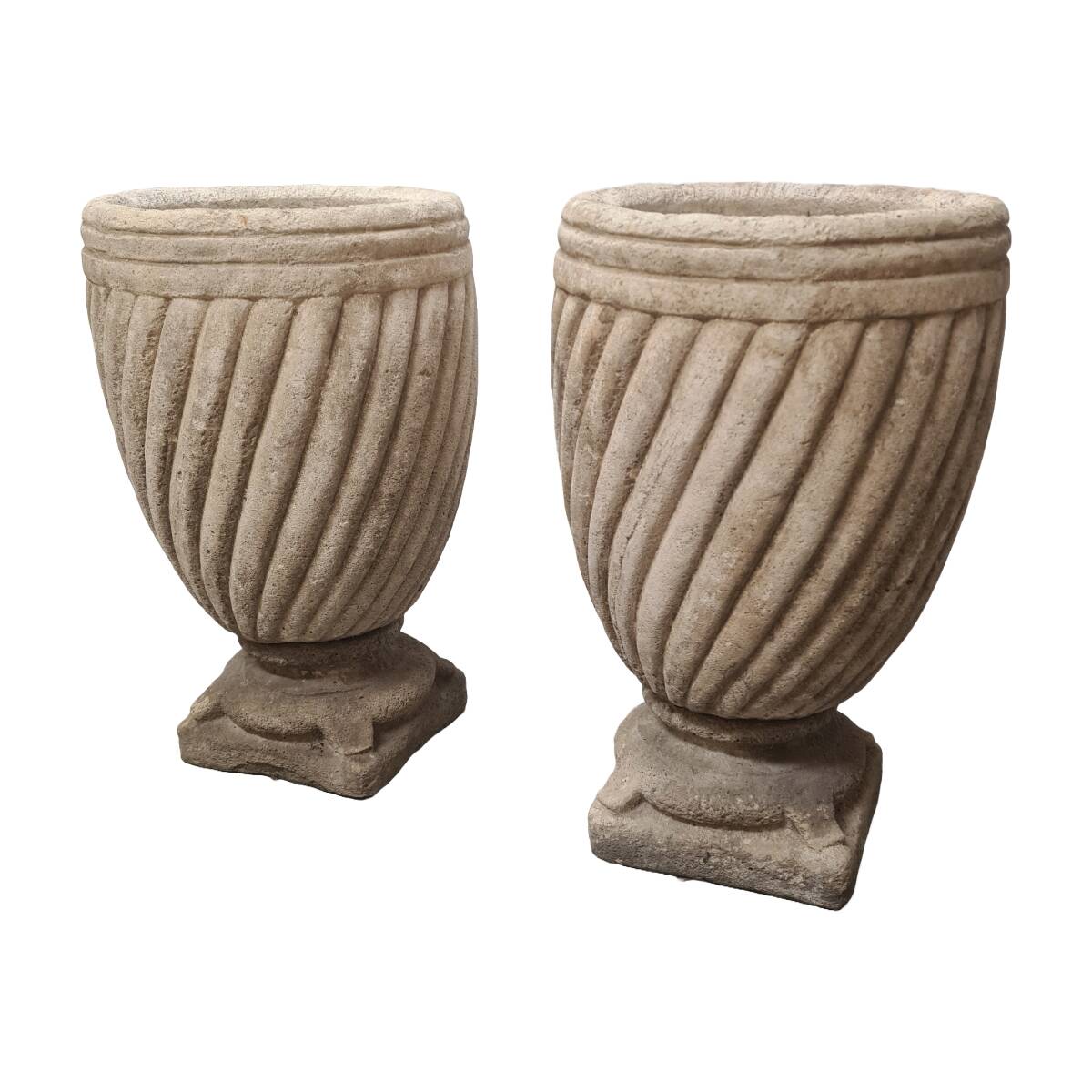 Pots de fleurs classiques en grès français, années 1980/90