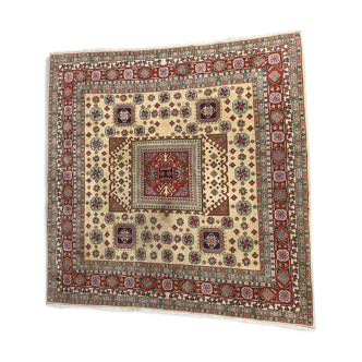 Old hand made square transylvania oriental rug wool 182 x 182