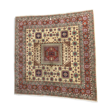 Old hand made square transylvania oriental rug wool 182 x 182