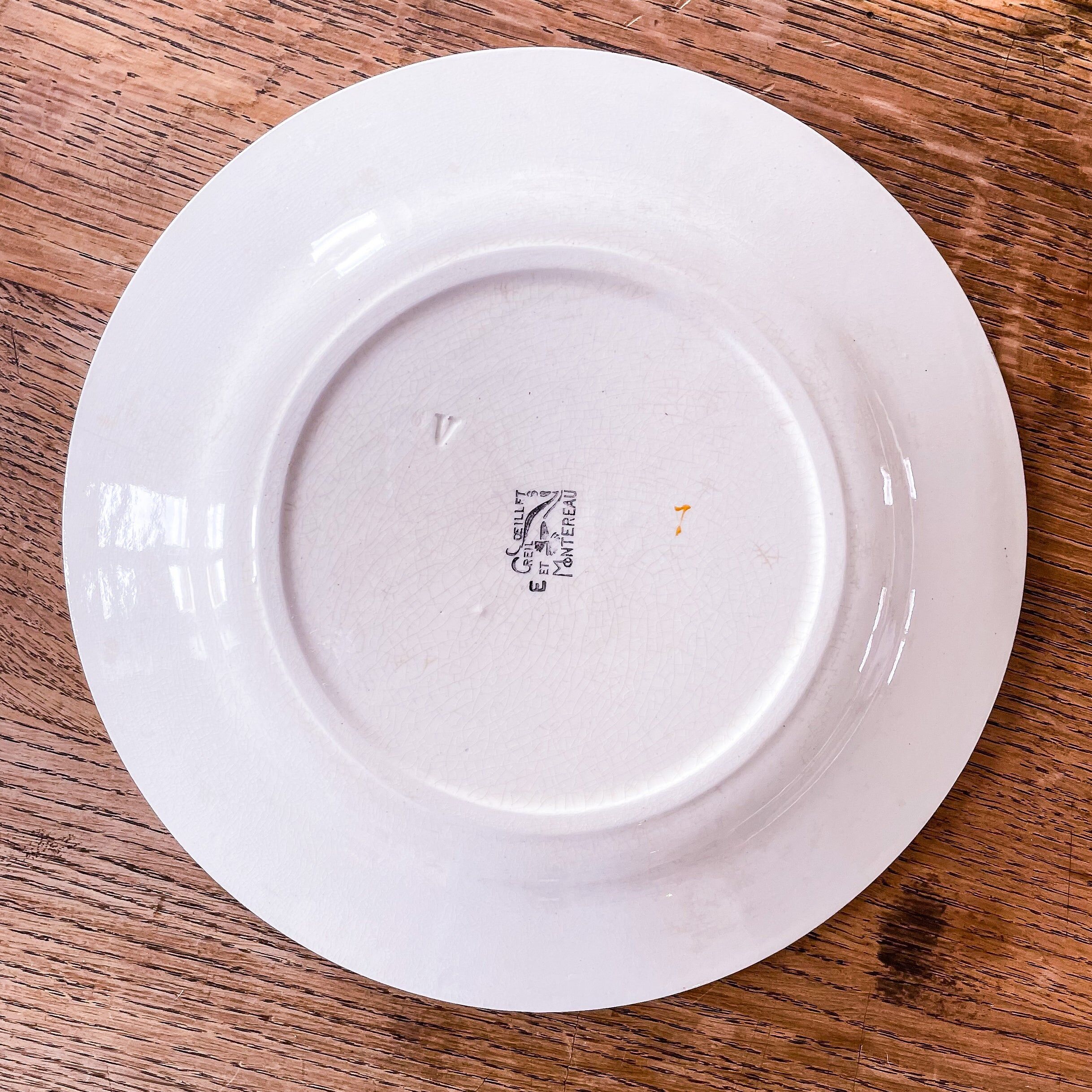 Suite of 6 Creole plates and montereau Oeillet