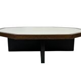 Table basse vintage design octogone années 1970 octogone wengé