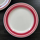 Pair of red striped plates