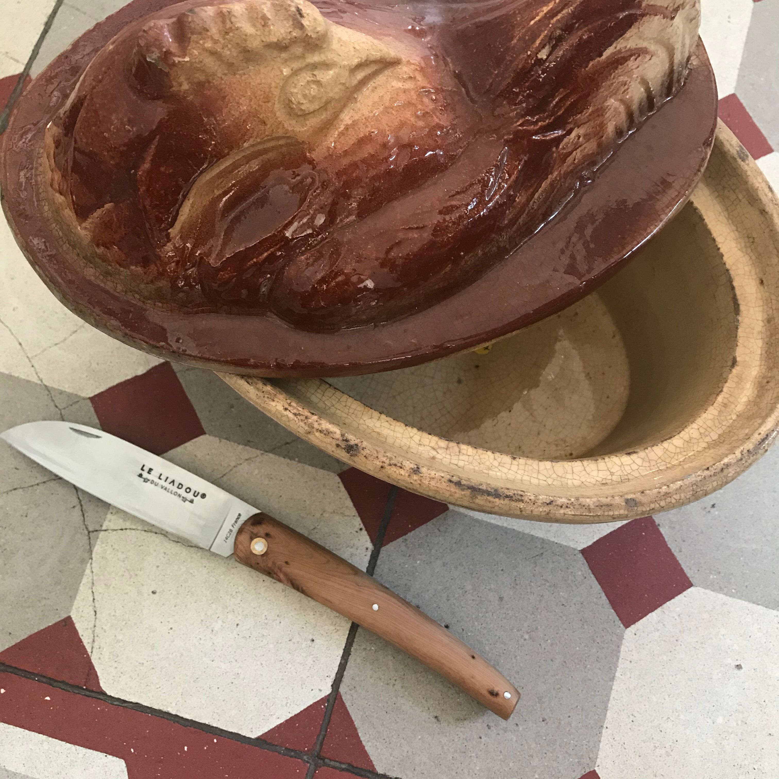 Cocotte Ancienne En Terre Cuite Vernissée Avec Couvercle – Diamètre 21,5 Cm – Vintage