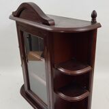 Mahogany stained wood wall display case