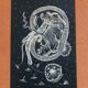 Litography made with posca on black paper The kidney