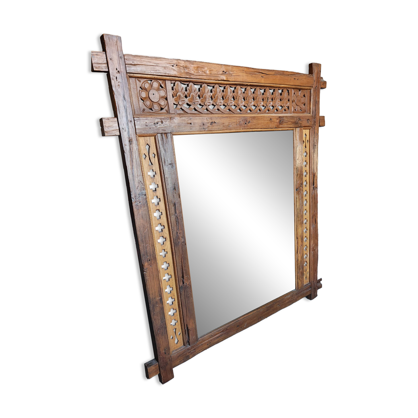 Prestige Balinese Grand Mirror – Solid Carved Wood – 123x135cm