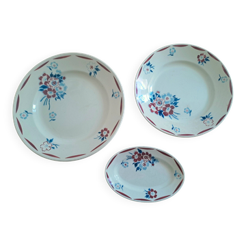 Lot de 2 plats et 1 ravier K et G Lunéville modèle " Evreux"