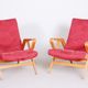 Pair of salmon midcentury armchairs, made by Tatra pravenec, 1950s czechia