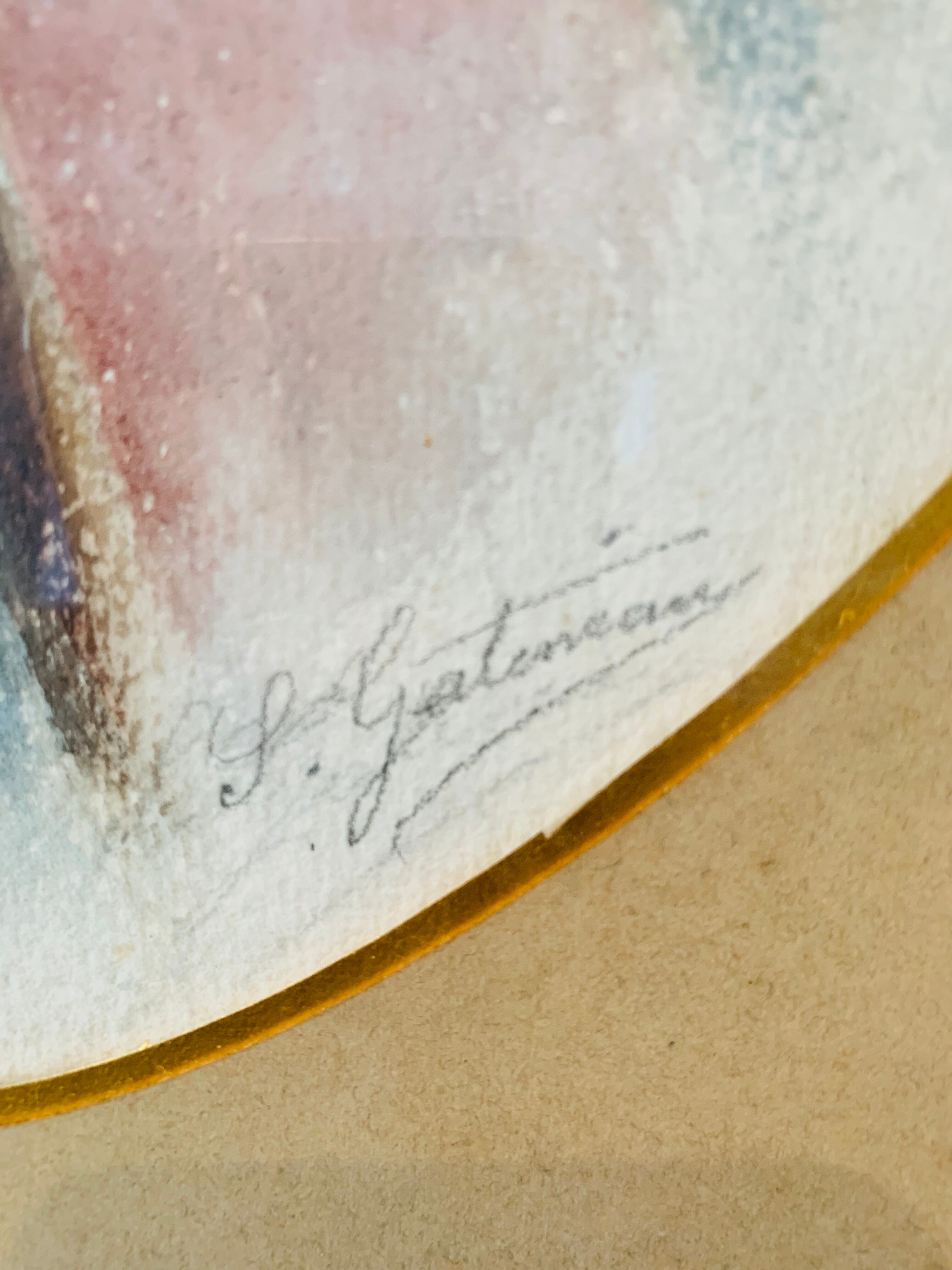 Orientalist painting portrait of a child signed Gatineau