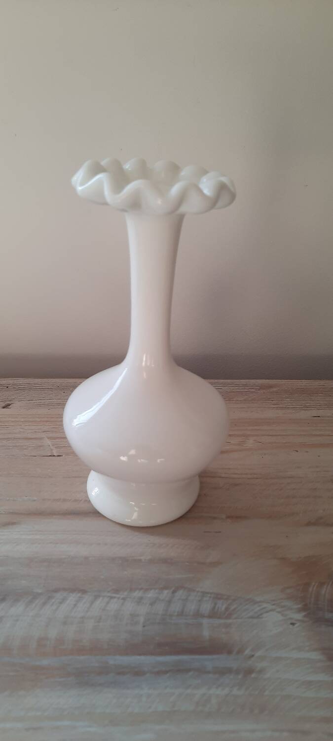 White opaline vase