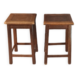 paire tabouret en bois