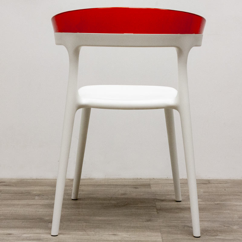 Chair from Papatya in white and red plastic
