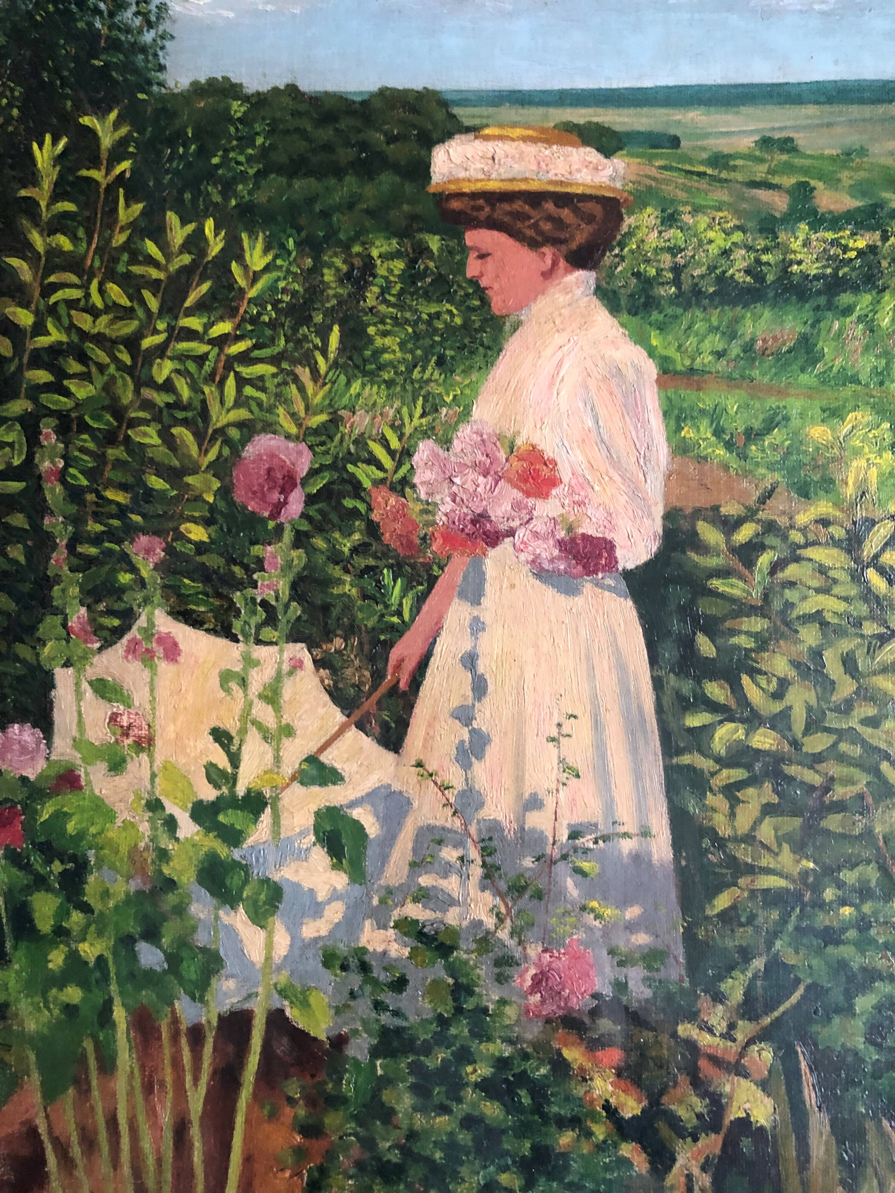 Painting: Oil on canvas - The Lady with the Umbrella