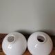 Set of 2 vintage white opaline lamp globe ball pendant lamp